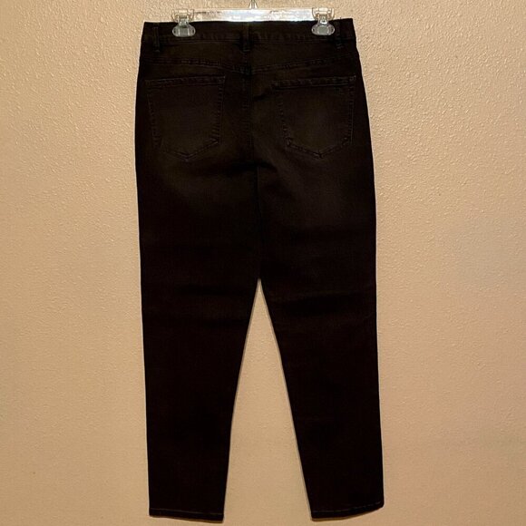 DG2 Diane Gilman Embellished Jeans Black Stretch Zip 5-pockets Women's Size 10T - Picture 2 of 8